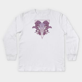 Ram floral skull Kids Long Sleeve T-Shirt